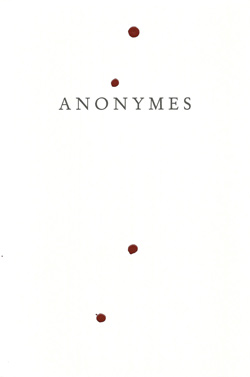 livre d'artiste : Anonymes