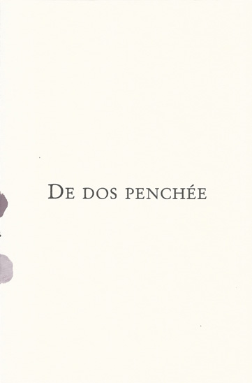 Livre d'artiste: De dos penchée