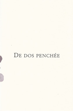 livre d'artiste : De dos penchée