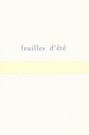 Livre d'artiste: Feuilles d'été