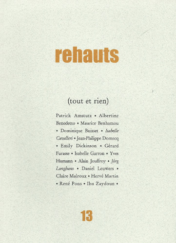 Le numéro 13 de la revue Rehauts