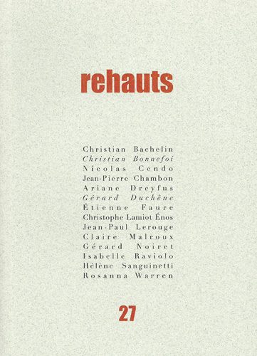 Le numéro 27 de la revue Rehauts