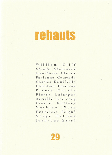 Le numéro 29 de la revue Rehauts