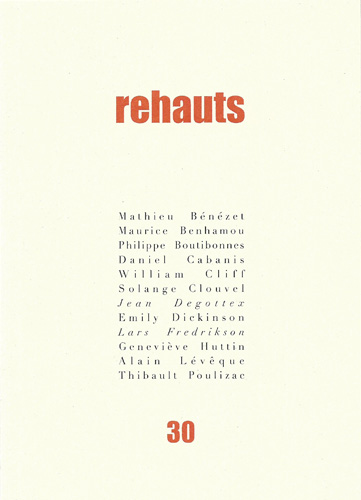 Le numéro 30 de la revue Rehauts