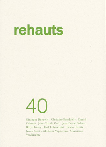 Le numéro 40 de la revue Rehauts